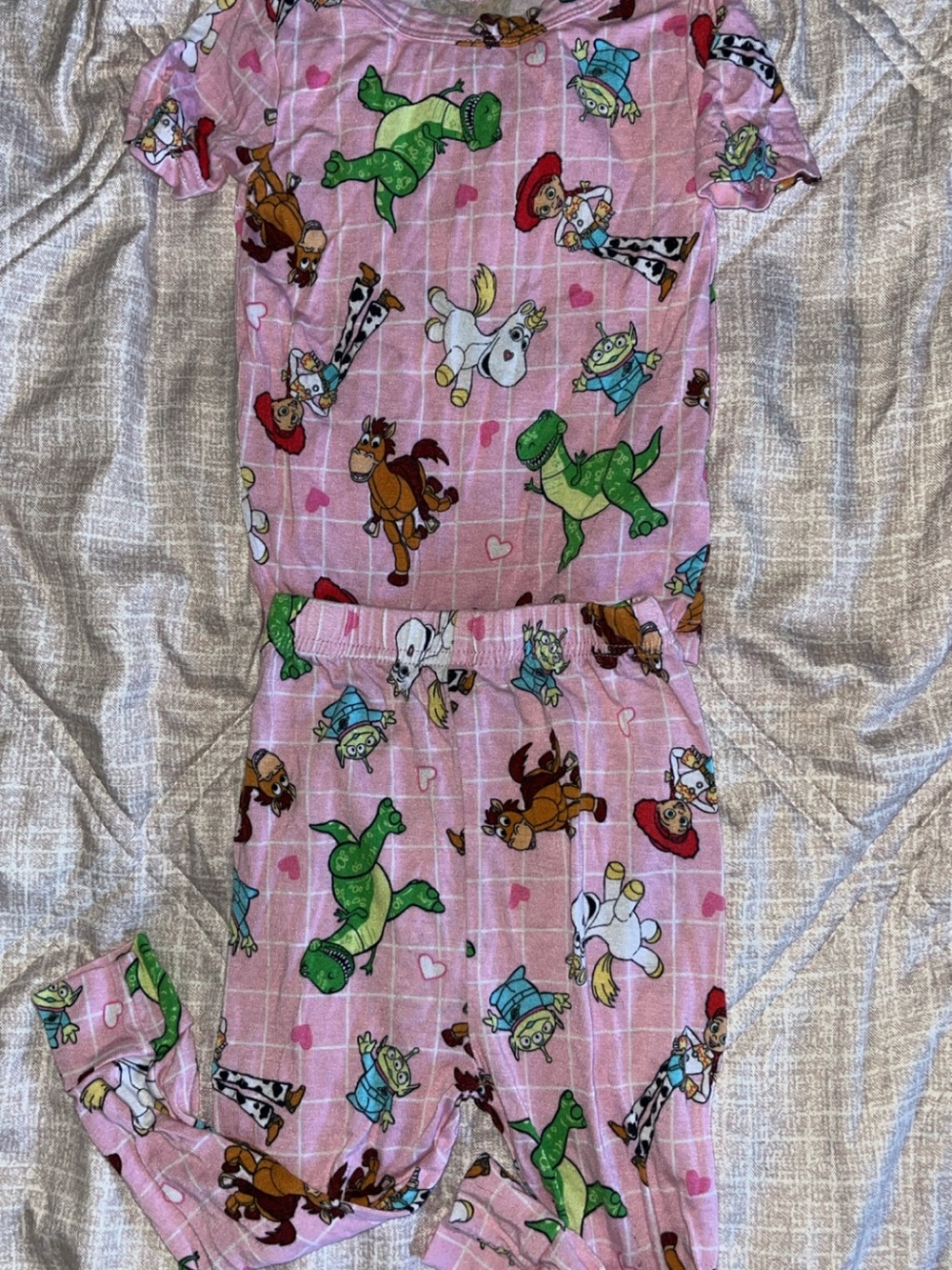 Disney Pink Pajama Set with Toy Story Character Print